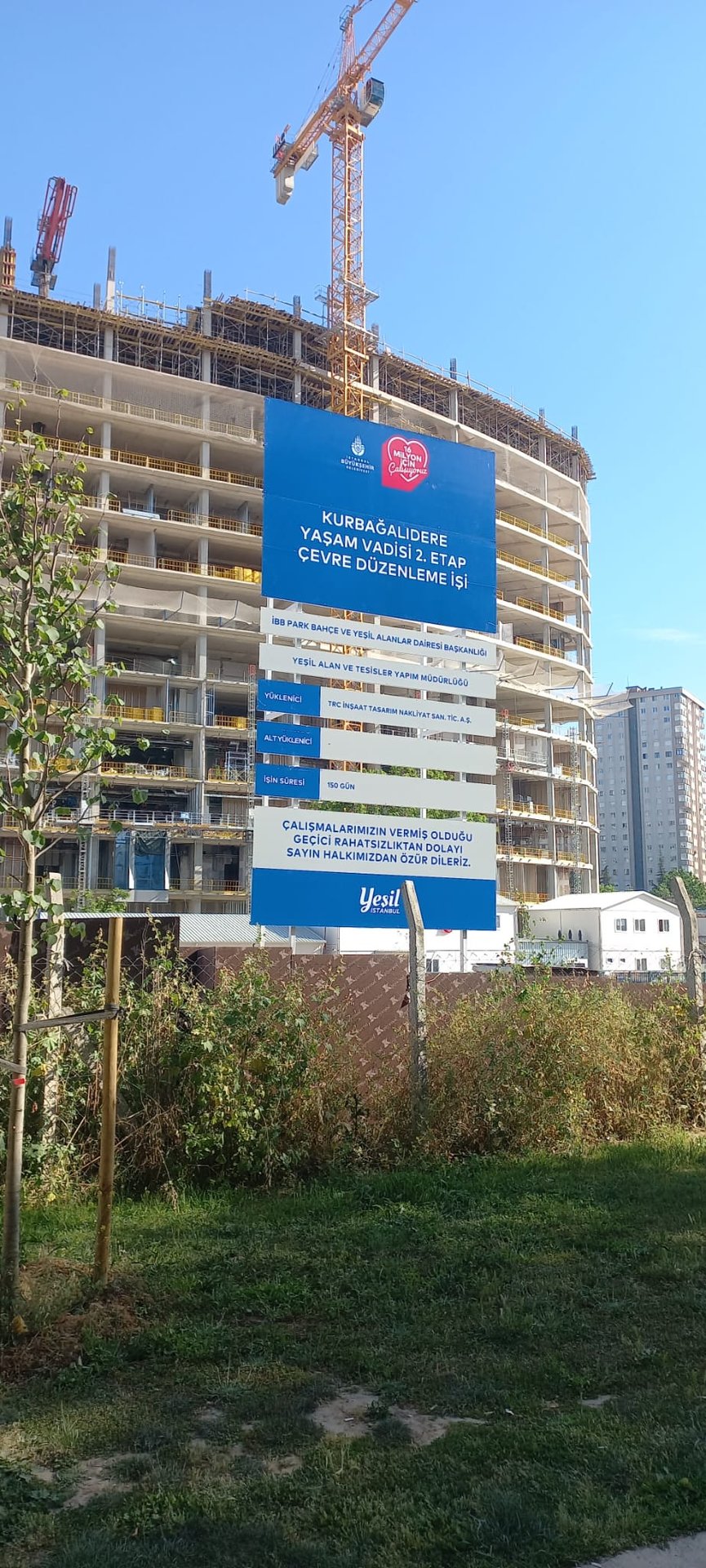 Kurbağalıdere Yaşam Vadisi 2. Etap İBB ruhsat tabelası